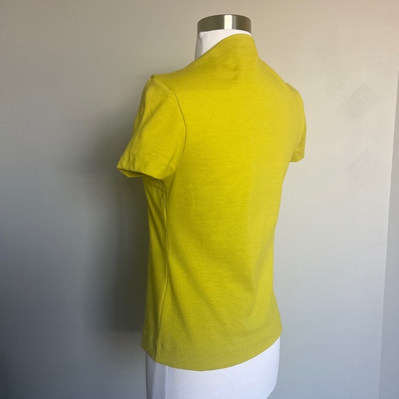 Kate Spade Saturday Slip Neck Lime Green Yellow Cotton Casual Tee T-shirt Top - Picture 4 of 12
